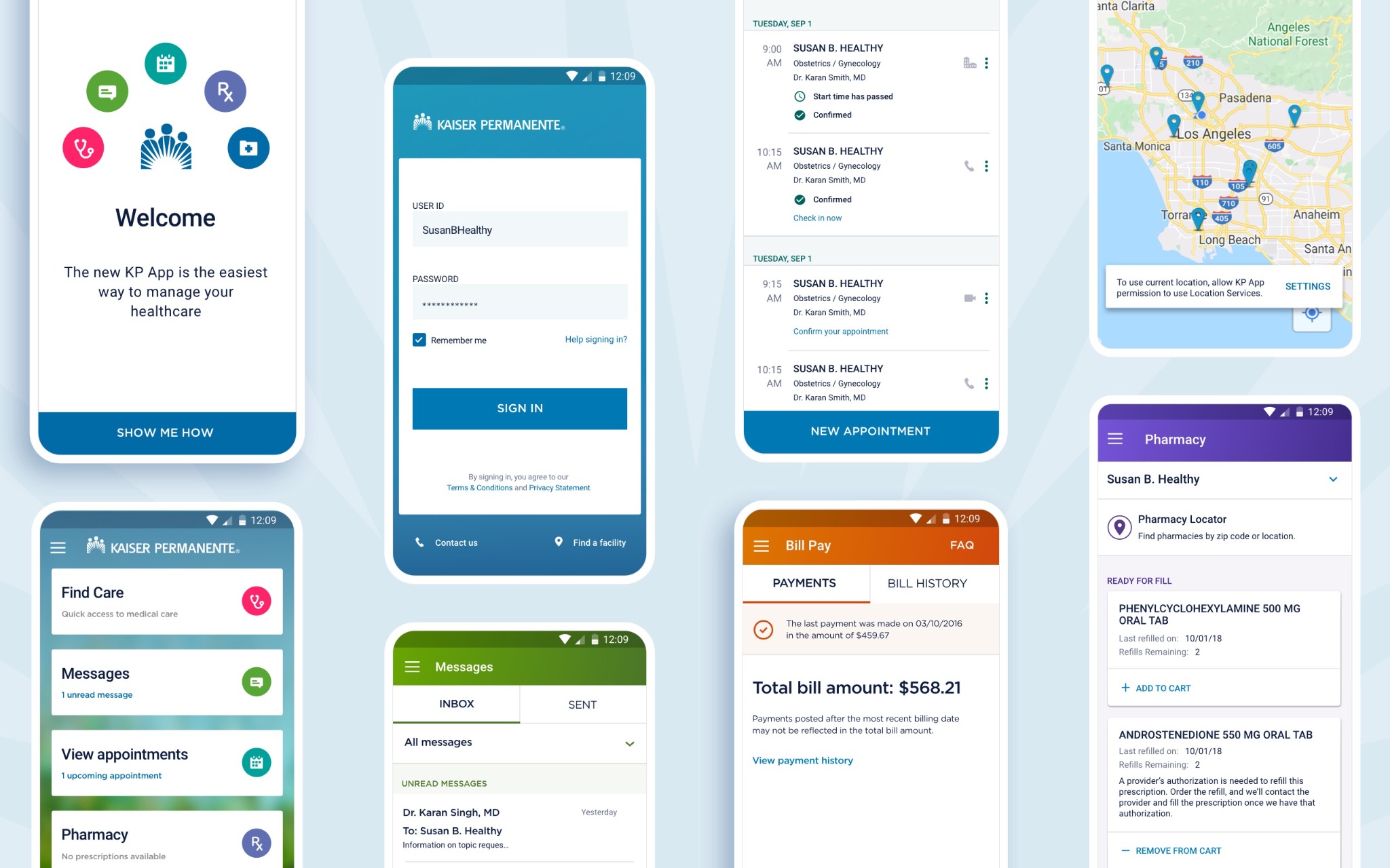 Kaiser Permanente mobile app and design system visual